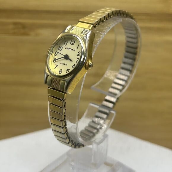 Vintage Watch It Watch Womens Gold Tone Steel Classic Oval Dial Quartz 90s - Picture 1 of 5